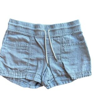 Athleta Cabo 4” Linen Light Blue Shorts